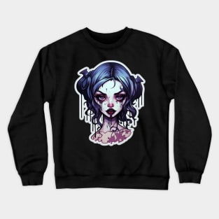 Cyber Goth Vampire Girl Crewneck Sweatshirt